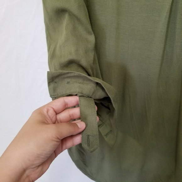 Ava & Viv womens top 14w Olive Green top nwt - Picture 6 of 6